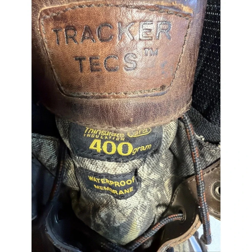 Hunting Boots Mens 11 1/2 Tracker Tecs Brown Camo Insulated Waterproof Leather